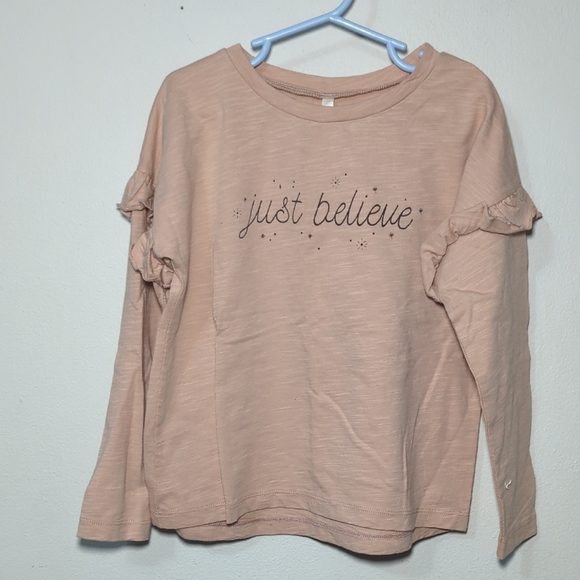Rylee + Cru Other - Rylee + Cru Just Believe Pink Ruffle Top 100% Cotton New Girls Size 8-9